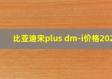 比亚迪宋plus dm-i价格2023